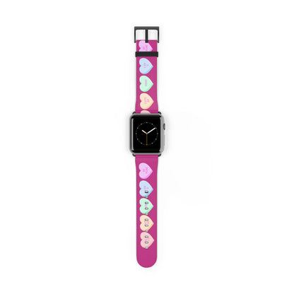Colorful Valentine’s Day candy Hearts Watch Band - Cute, Adjustable Strap for All Occasions