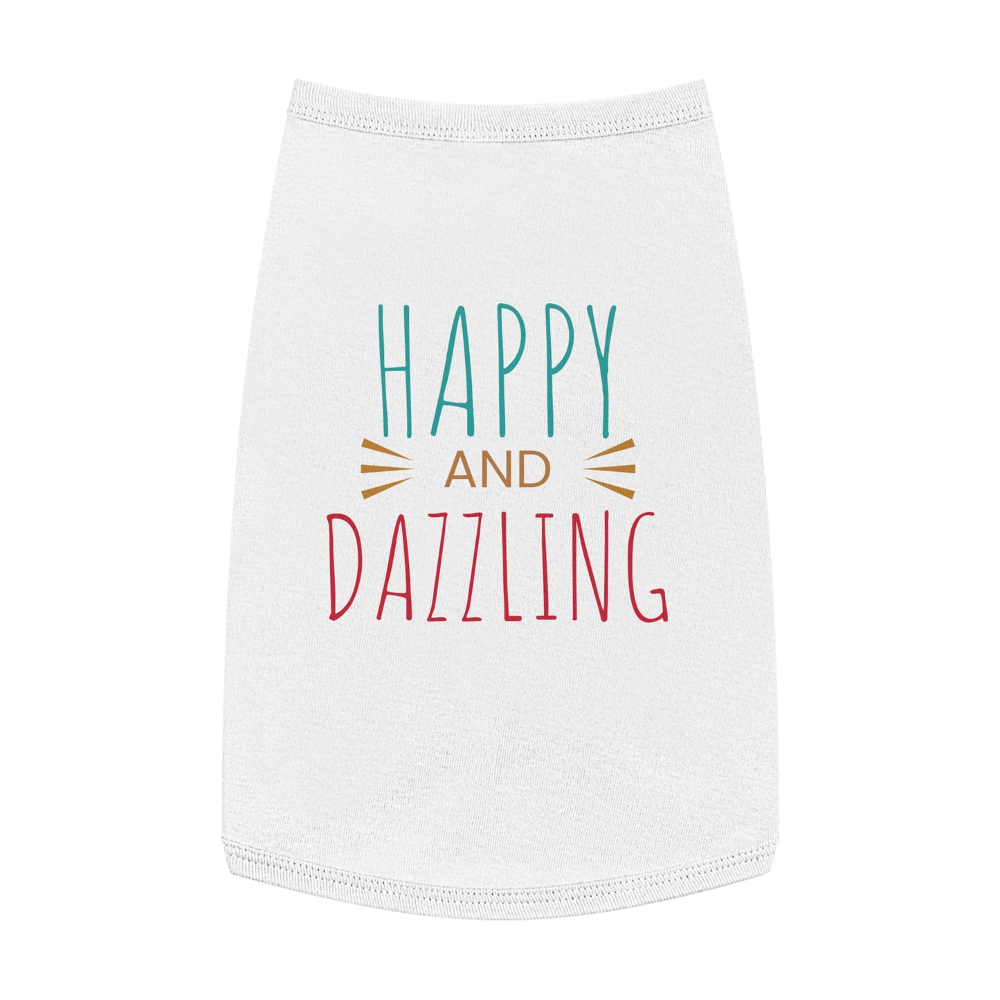 Happy and Dazzling Pet Tank Top — Colorful Graphic Dog Shirt for Everyday Wear