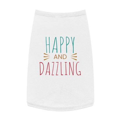 Happy and Dazzling Pet Tank Top — Colorful Graphic Dog Shirt for Everyday Wear