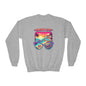 Girls Youth Crewneck Sweatshirt - "Dream Life" Tropical Sunset Graphic