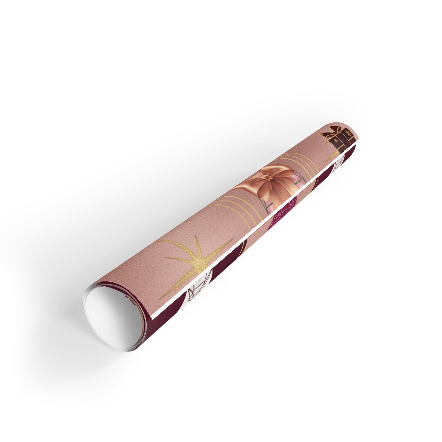 Elegant Holiday Gift Wrapping Paper Roll - Christmas Design with Reindeer and Golden Accents