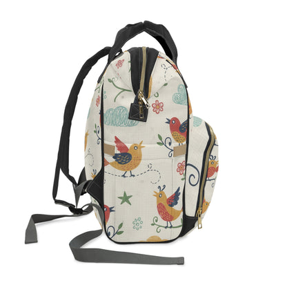 Boho - Birds & Blooms Multifunctional Diaper Backpack — Cute Floral Baby Travel Bag