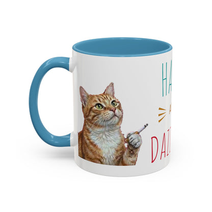 Happy and Dazzling Smoking Cat Coffee Mug — Cute Ginger Cat Accent Mug (11/15oz) (free shipping)