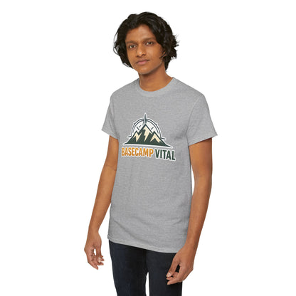 Base Camp Vital Mountain Compass Crewneck T-Shirt | Outdoor Hiking Graphic Tee | Midweight Cotton Trail Shirt (free shipping)