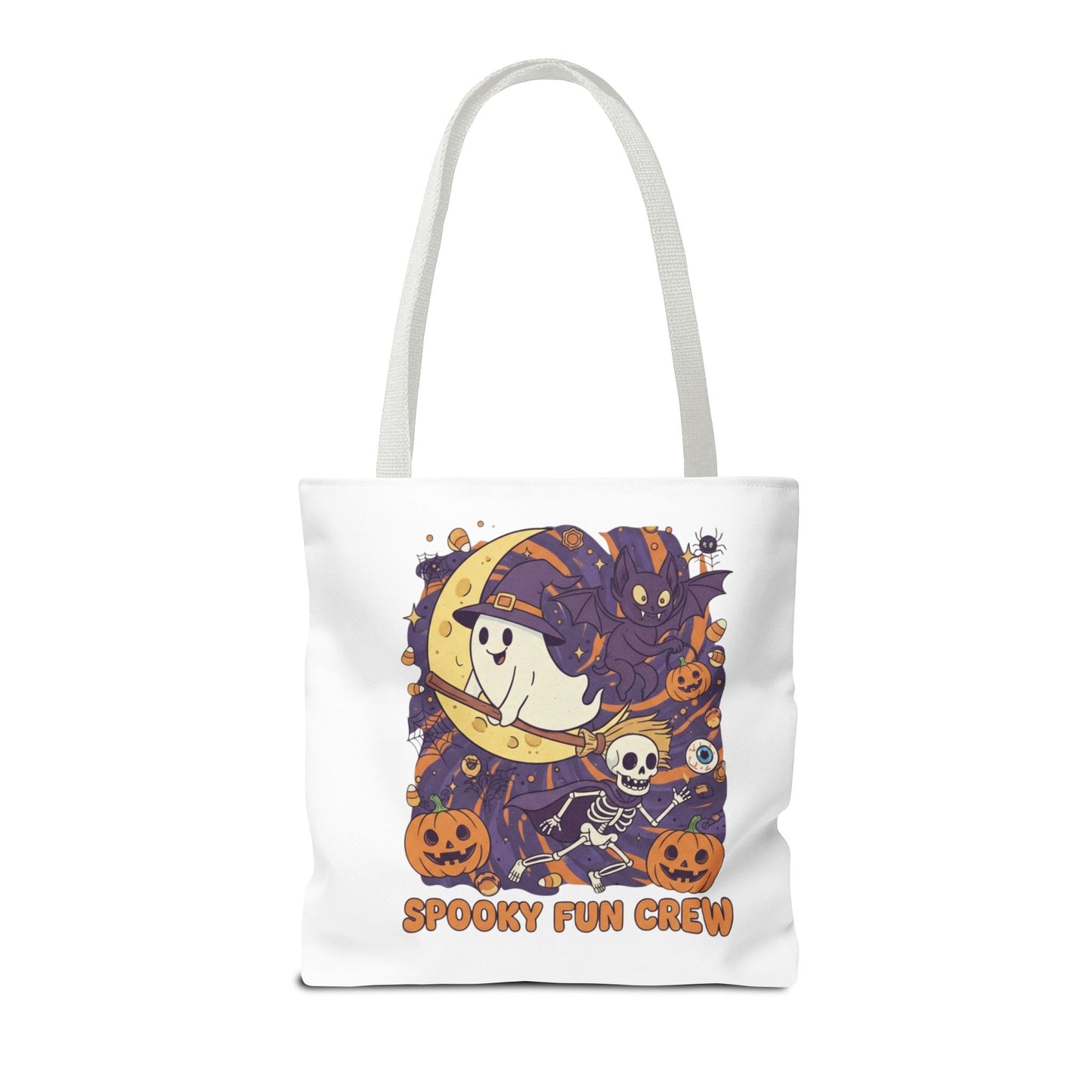 Spooky Fun Crew Halloween Tote Bag, Trick or Treat Bag, Haunted House Accessory, Fall Gift, Party Favor