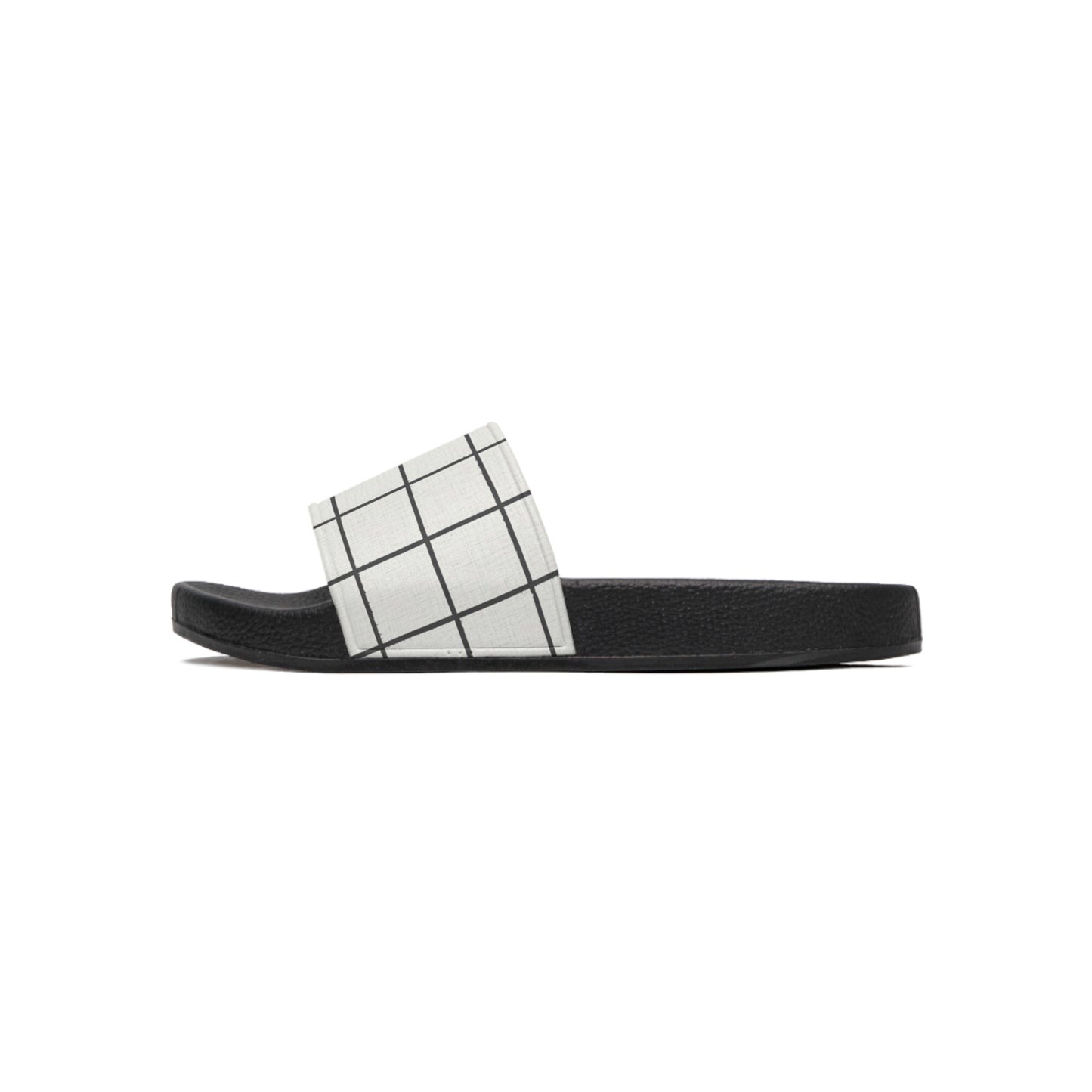 Men's Slide Sandals Minimalist Grid with Irregularities / Broken Squares