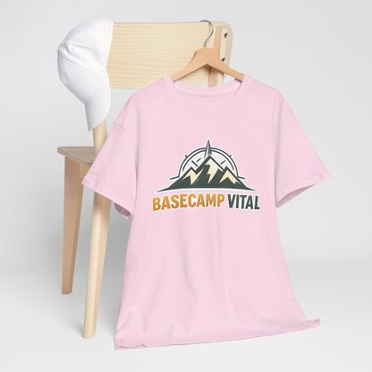 Base Camp Vital Mountain Compass Crewneck T-Shirt | Outdoor Hiking Graphic Tee | Midweight Cotton Trail Shirt (free shipping)