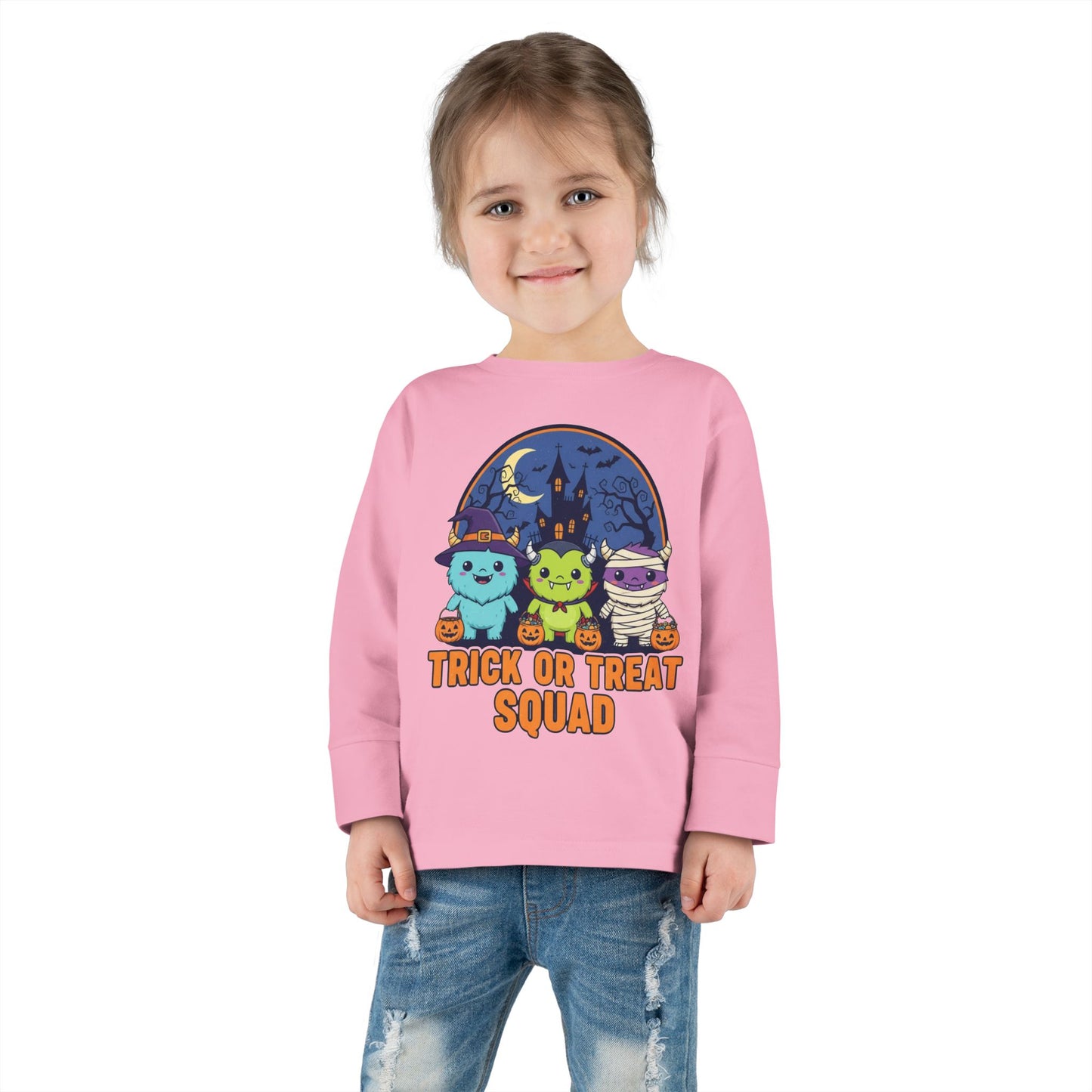 Toddler Halloween Long Sleeve Tee - Trick or Treat Squad, Cute Kids Shirt, Halloween Costume Tee, Toddler Fall Apparel, Kids Halloween [...]