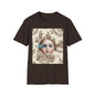 Vintage Doll Face Tee with Glitch Paint Splash
