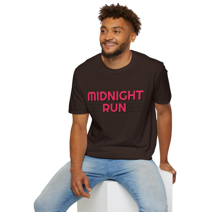 Midnight Run T-Shirt — Retro Pink Track Graphic Tee