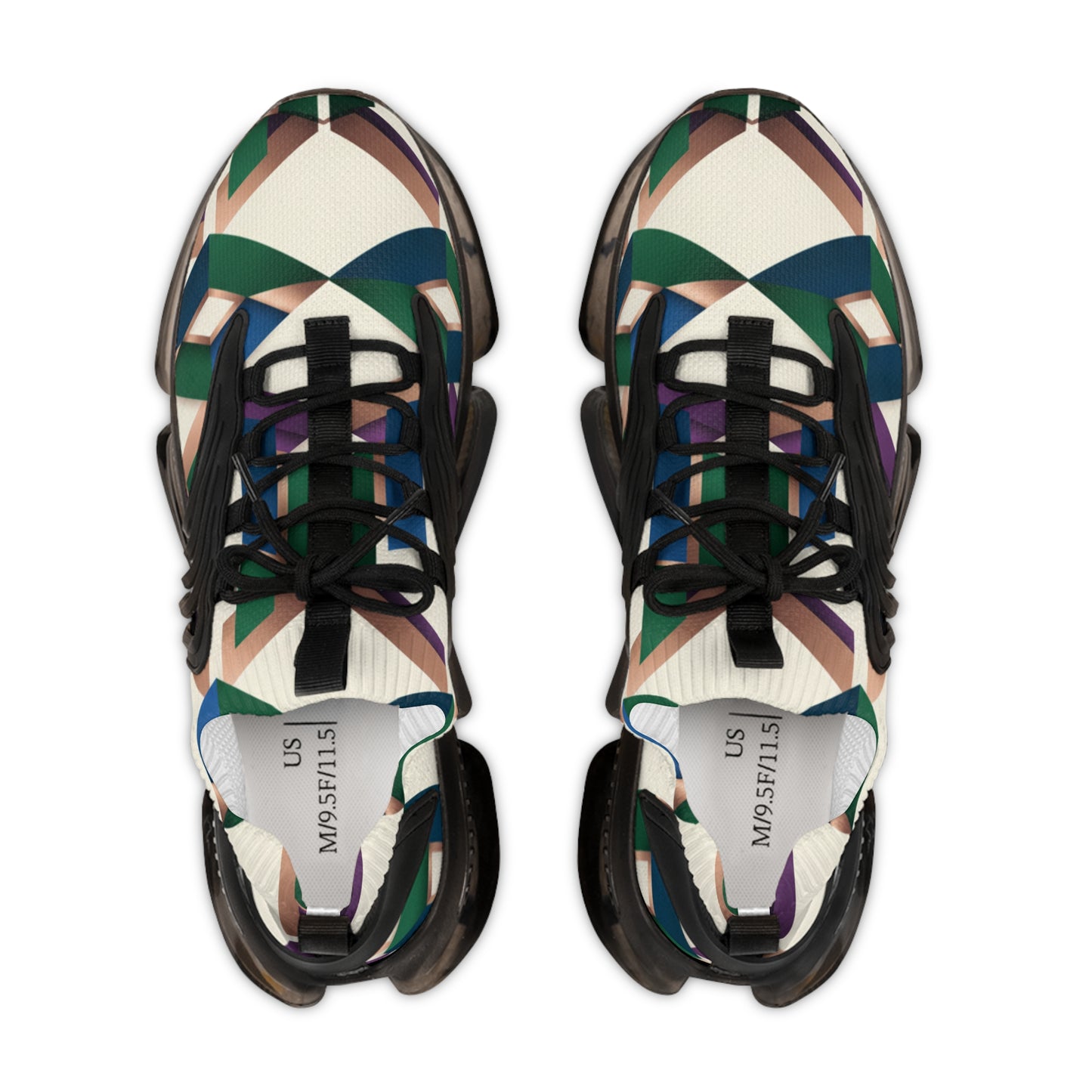 Men's Mesh Sneakers — Geometric Abstract Pattern Athletic Shoes (free shipping)