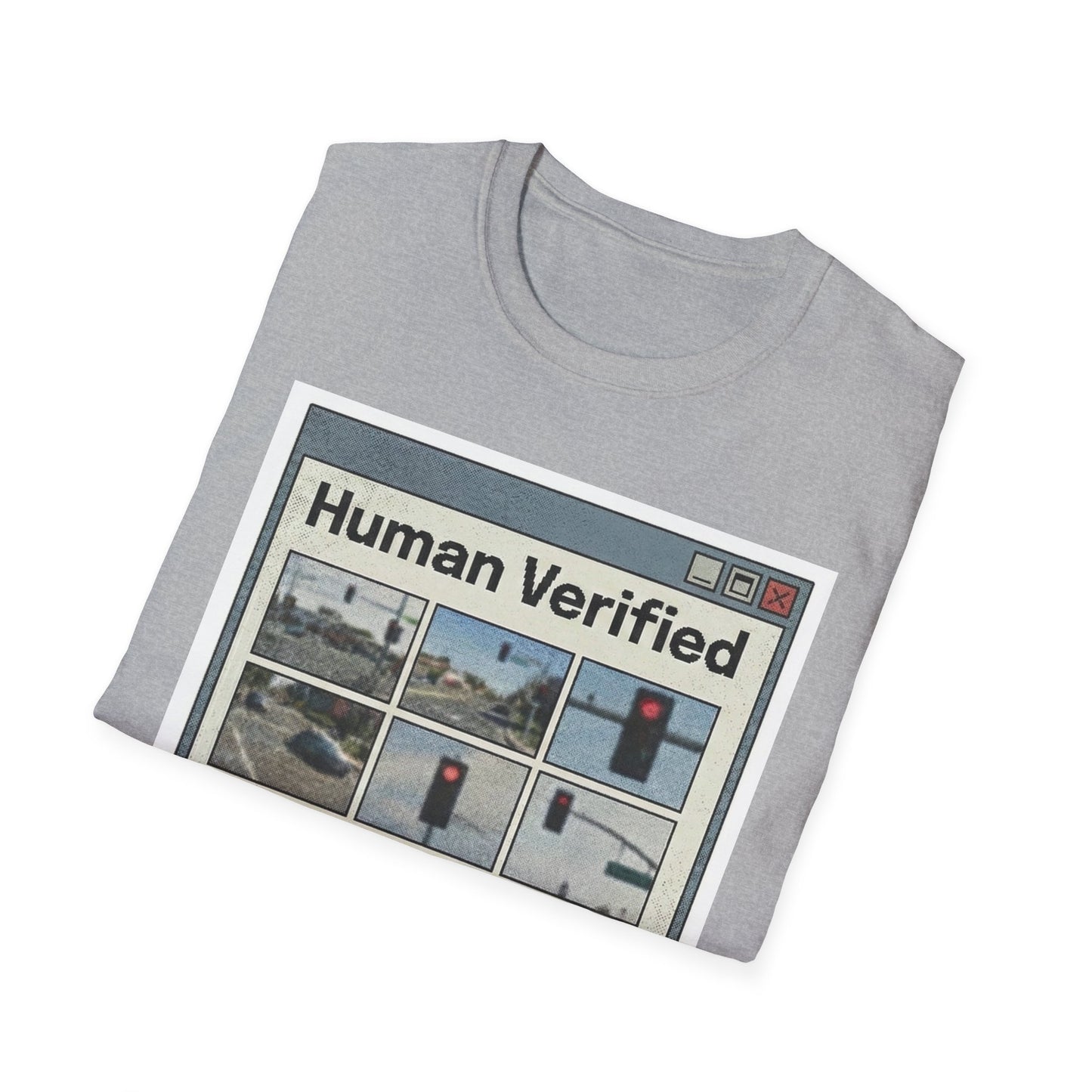 Human Verified T-Shirt – CAPTCHA Traffic Light Graphic Shirt