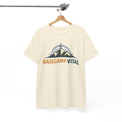 Base Camp Vital Mountain Compass Crewneck T-Shirt | Outdoor Hiking Graphic Tee | Midweight Cotton Trail Shirt (free shipping)