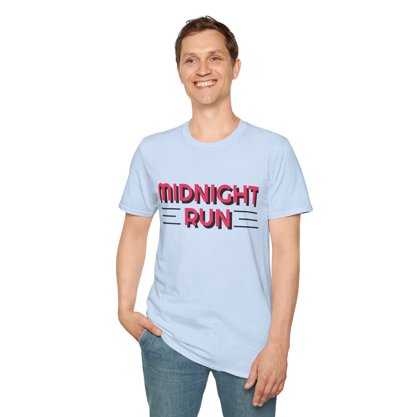 Midnight Run T-Shirt — Retro Pink Track Graphic Tee