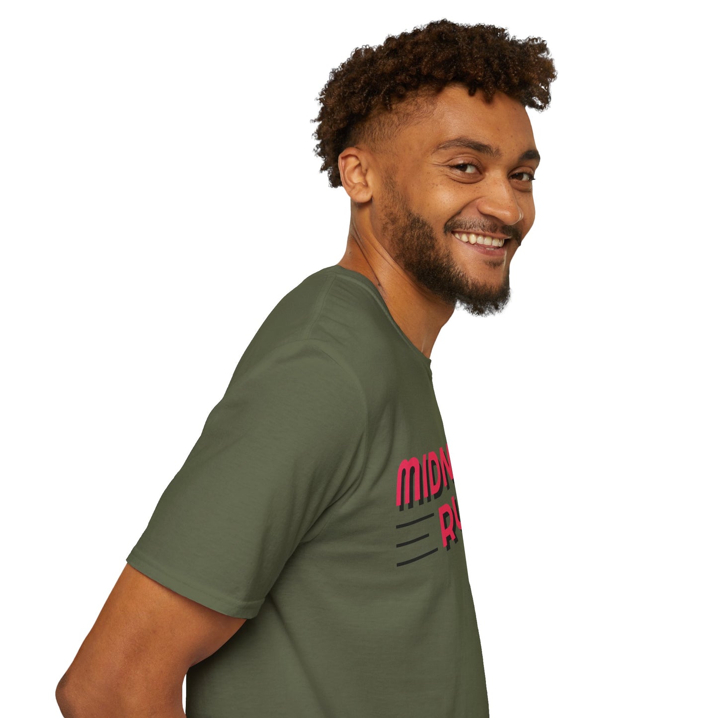 Midnight Run T-Shirt — Retro Pink Track Graphic Tee