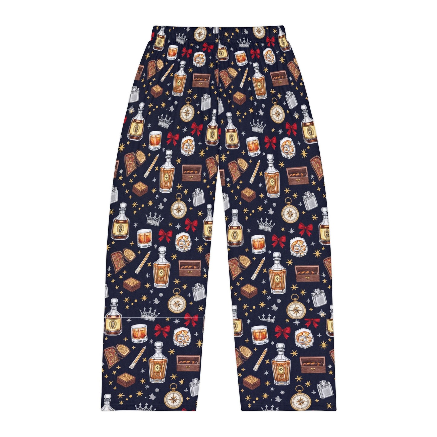 Men's Whiskey & Cigar Lounge Pajama Pants — Cozy Novelty Sleepwear