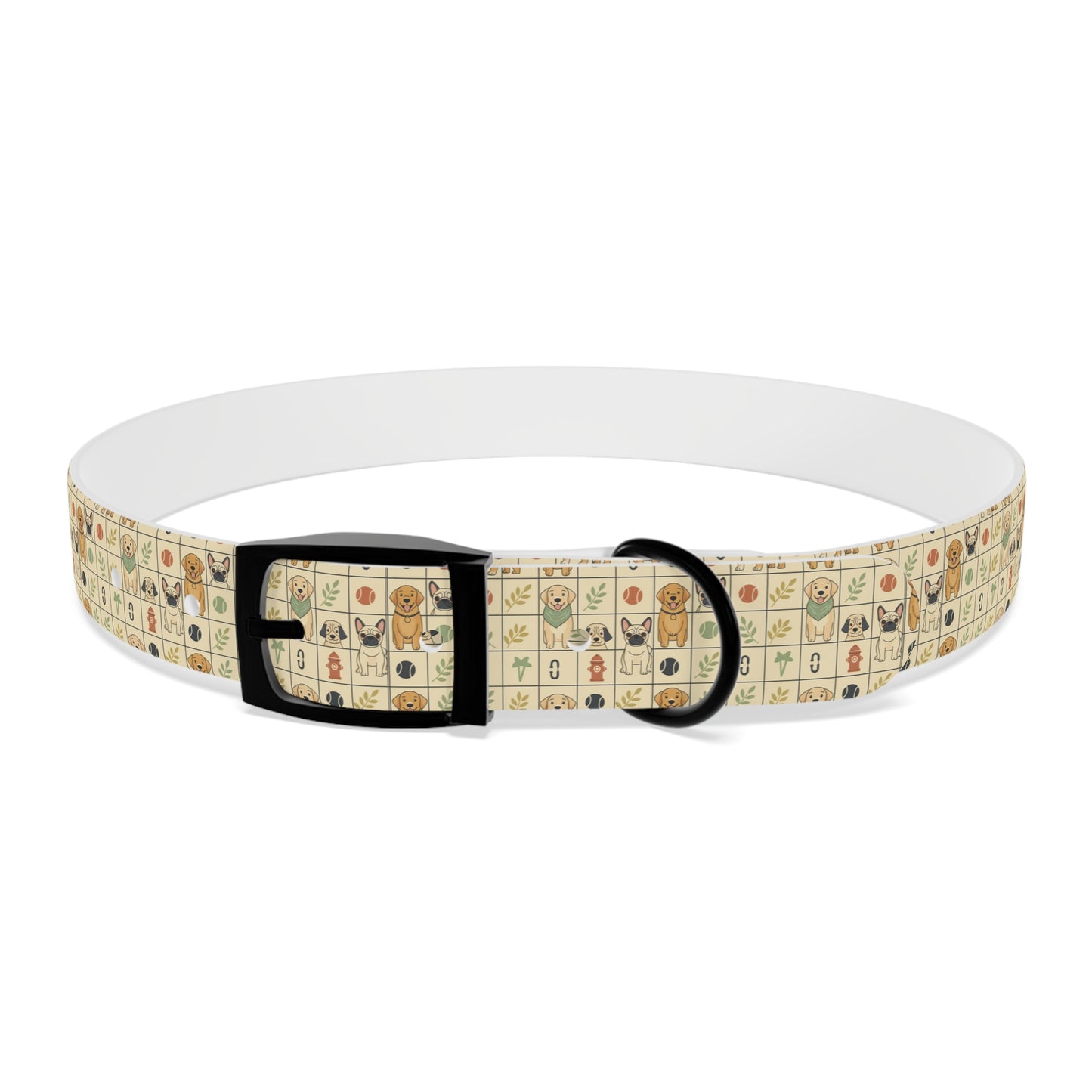 Vintage Puppy Pattern Dog Collar – Cute Retro Dogs & Bones Design