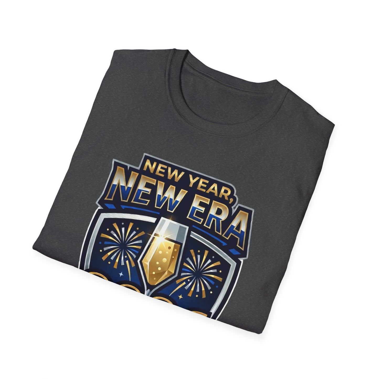 New Year 2026 T-Shirt – "New Year, New Era" Champagne & Fireworks Celebration Tee