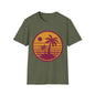 Retro Palm Sunset T-Shirt — Vintage Beach Palm Tree Tee