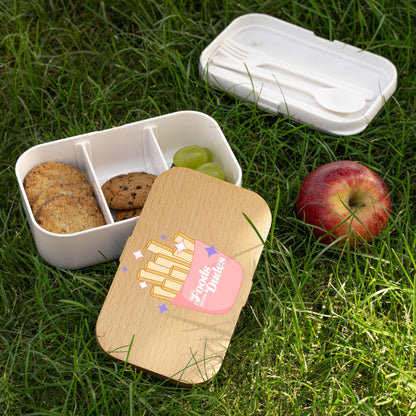 Foodie Bento Lunch Box with “food before dudes” Quote
