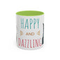 Happy and Dazzling smoking Cat Coffee Mug — Cute Cat smoking a cigarette Illustration Accent Mug (11/15 oz) (free shipping)