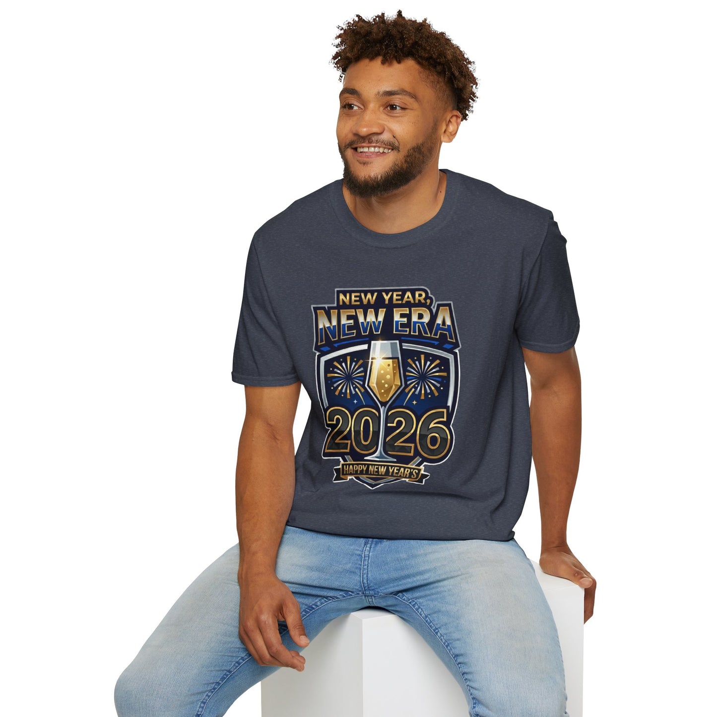 New Year 2026 T-Shirt – "New Year, New Era" Champagne & Fireworks Celebration Tee