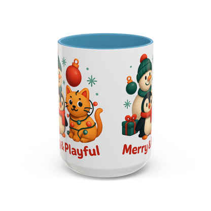 Christmas Animal Mug — "Merry & Playful" Accent Coffee Cup