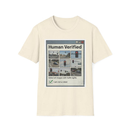 Human Verified T-Shirt – CAPTCHA Traffic Light Graphic Shirt