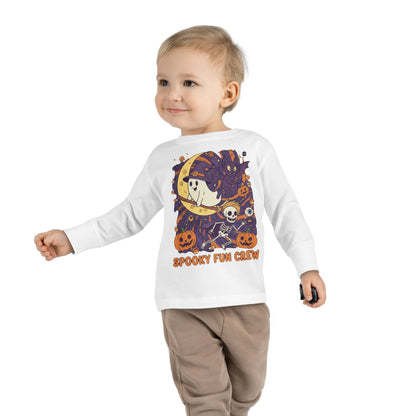 Toddler Halloween Long Sleeve Tee, Spooky Fun Crew Shirt, Kids Halloween Apparel, Fall Outfit for Toddlers, Halloween Party Wear