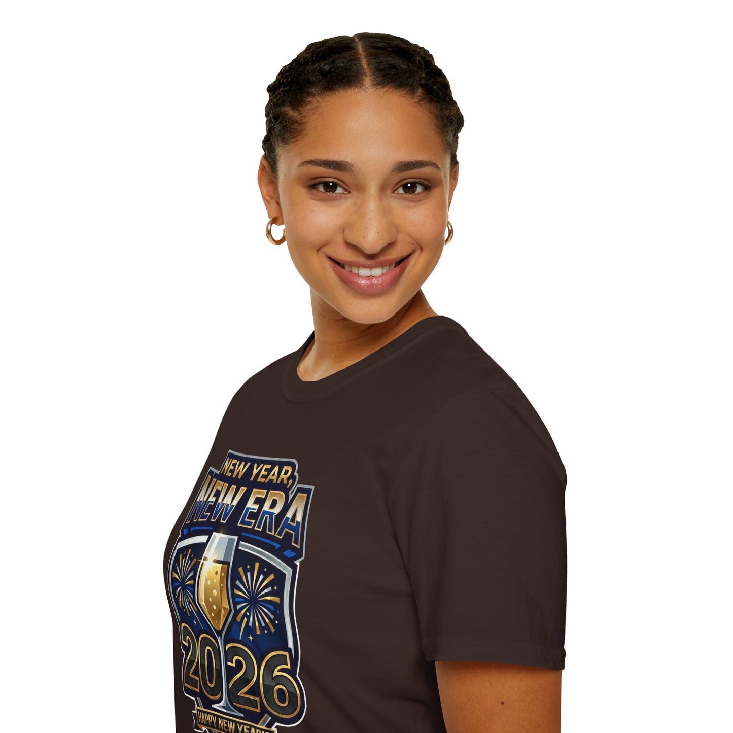 New Year 2026 T-Shirt – "New Year, New Era" Champagne & Fireworks Celebration Tee
