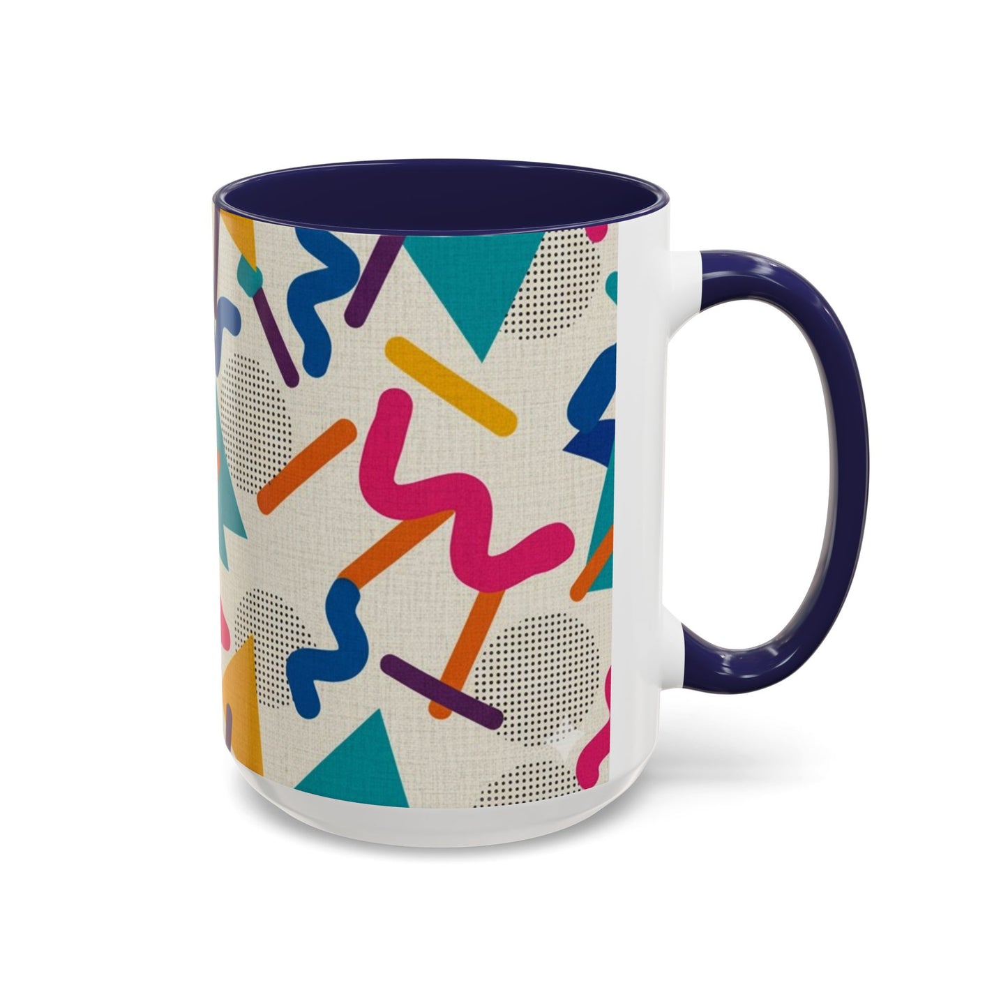 Retro Memphis Pattern Coffee Mug — 11/15oz Accent Ceramic Mug