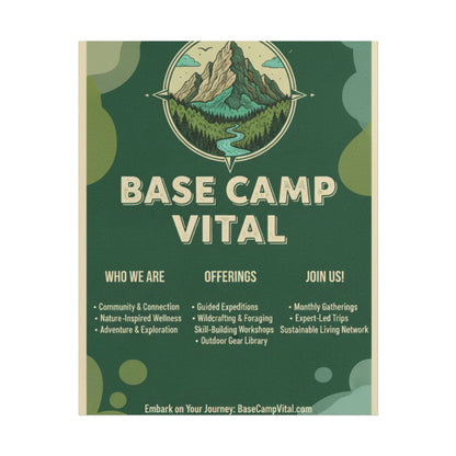Base Camp Vital Nature-Inspired Rolled Posters for Adventure Lovers, Wall Decor for Outdoor Enthusiasts, Eco-Friendly Art, Mountain Decor, Camp Vibes
