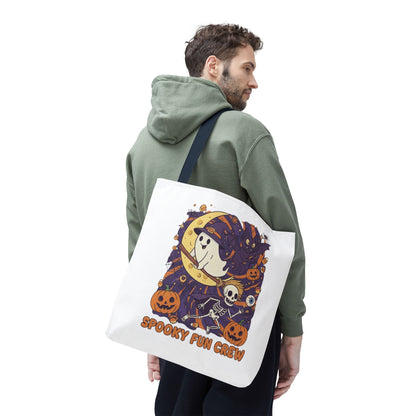 Spooky Fun Crew Halloween Tote Bag, Trick or Treat Bag, Haunted House Accessory, Fall Gift, Party Favor