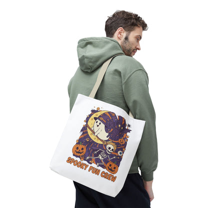 Spooky Fun Crew Halloween Tote Bag, Trick or Treat Bag, Haunted House Accessory, Fall Gift, Party Favor