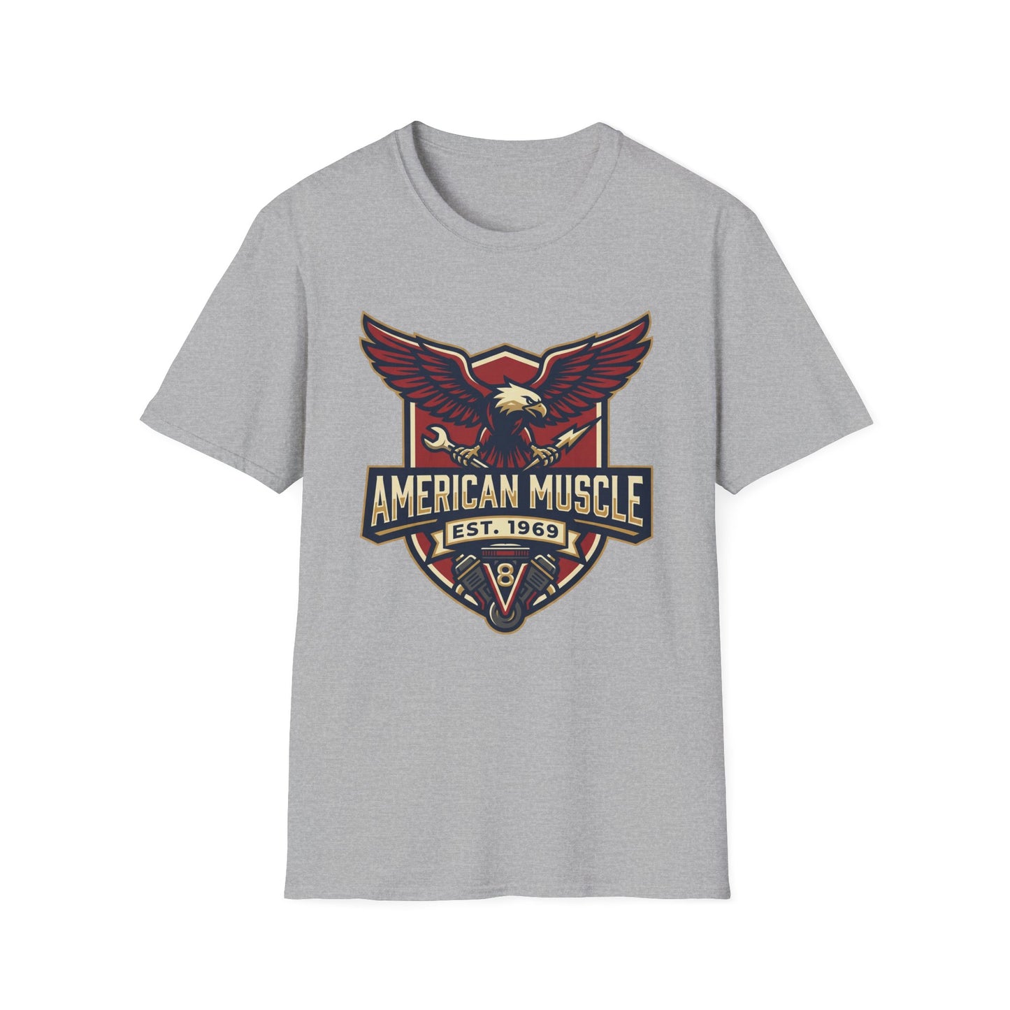 American Muscle Eagle T-Shirt — Vintage V8 Car Lover Tee