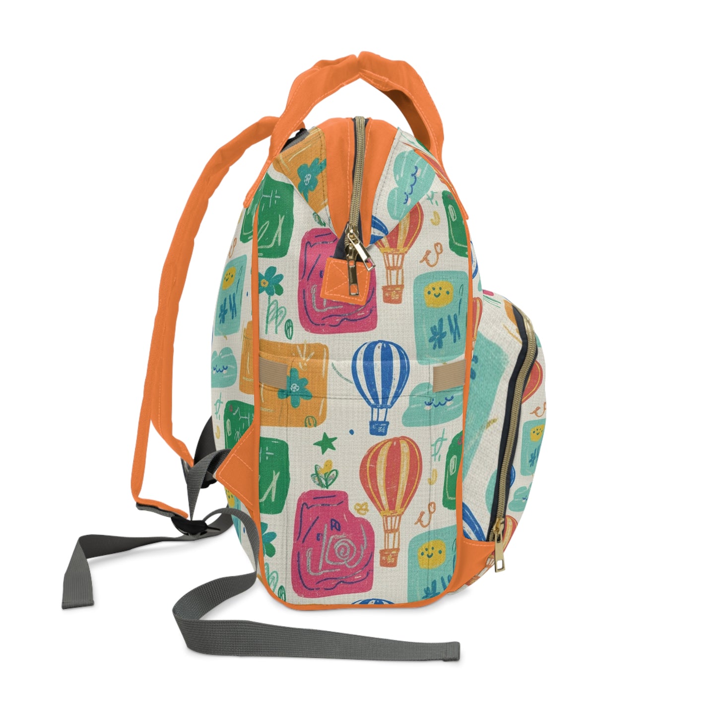 Boho - Hot Air Balloon Baby Diaper Backpack — Colorful Multifunctional Nappy Bag
