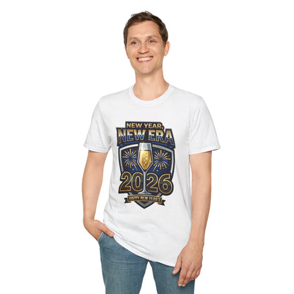 New Year 2026 T-Shirt – "New Year, New Era" Champagne & Fireworks Celebration Tee