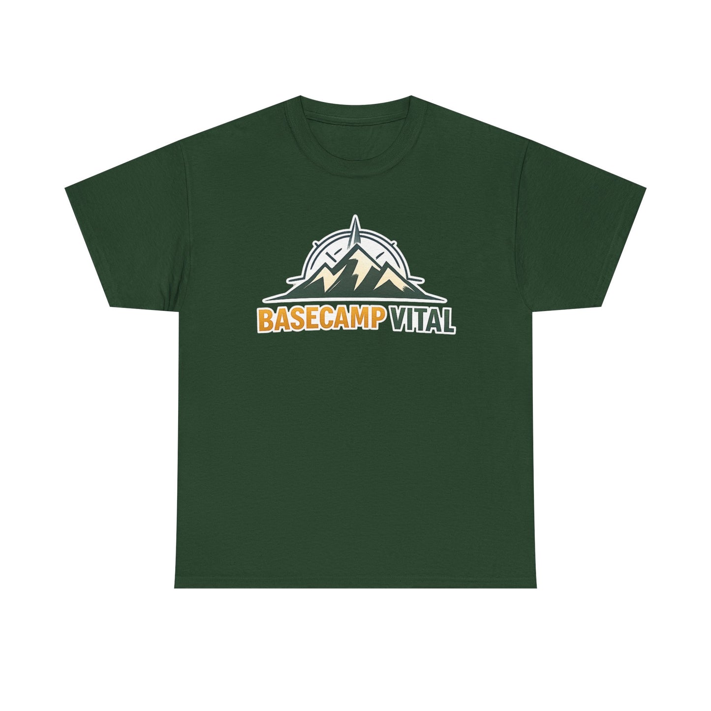 Base Camp Vital Mountain Compass Crewneck T-Shirt | Outdoor Hiking Graphic Tee | Midweight Cotton Trail Shirt (free shipping)