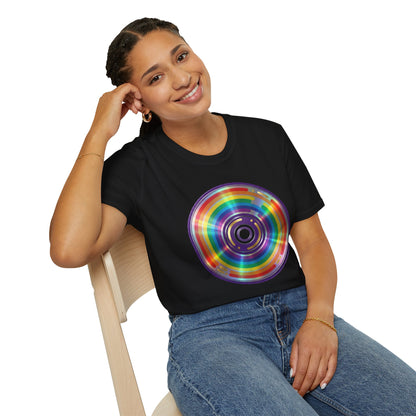 Retro Rainbow CD- Vinyl Record T-Shirt