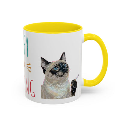 Happy and Dazzling Smoking Cat Accent Coffee Mug — 11/15oz (free shipping)