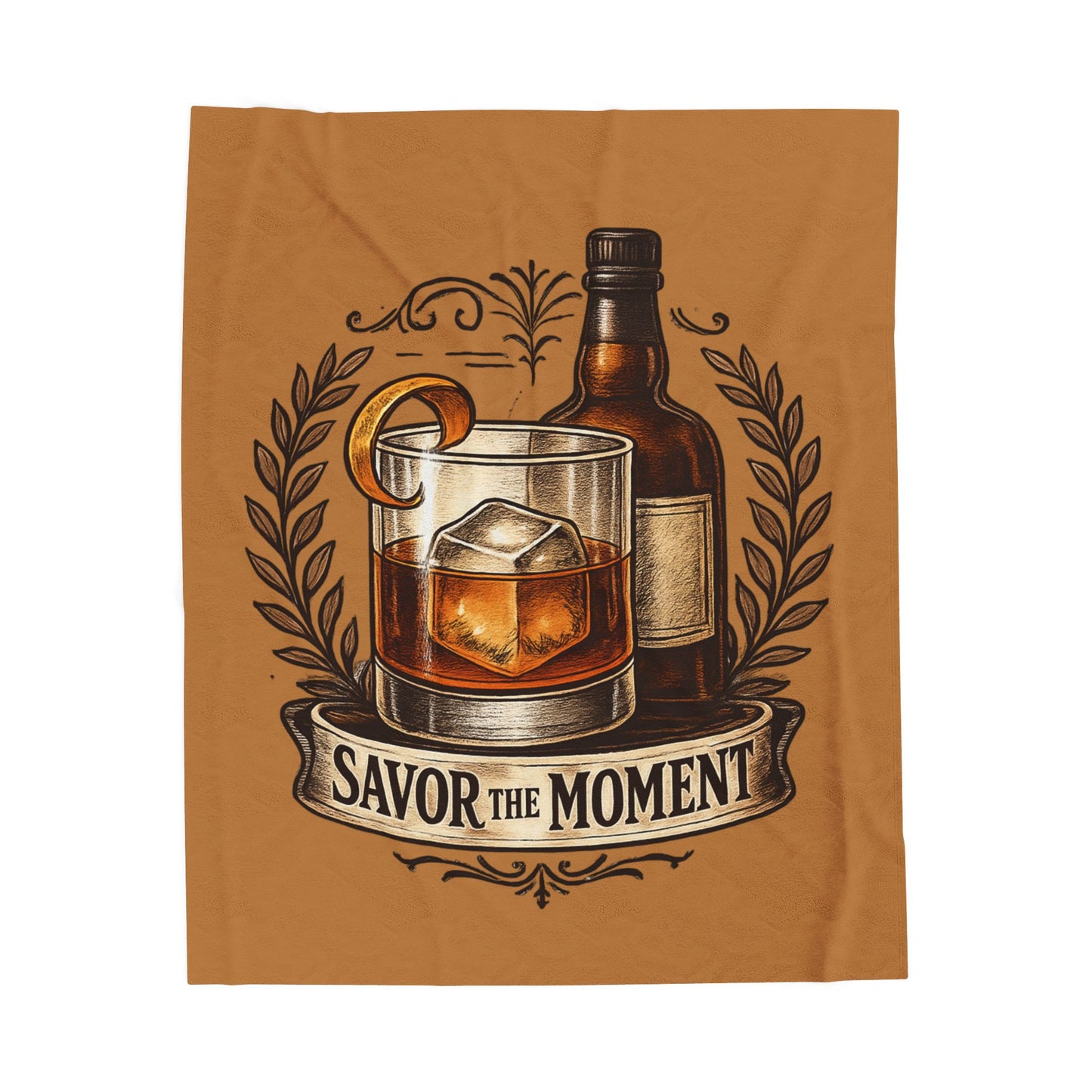 Whiskey 'Savor the Moment' Velveteen Plush Blanket