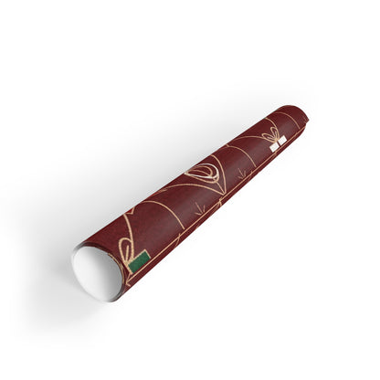 Festive Holiday Gift Wrap Roll - Christmas Trees & Stars Design