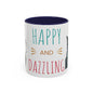 Happy and Dazzling smoking Cat Coffee Mug — Cute Cat smoking a cigarette Illustration Accent Mug (11/15 oz) (free shipping)