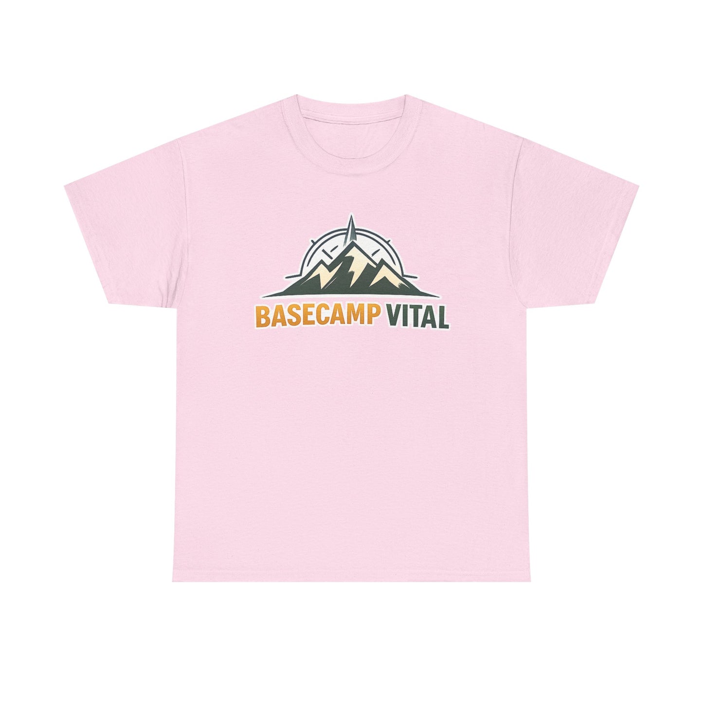 Base Camp Vital Mountain Compass Crewneck T-Shirt | Outdoor Hiking Graphic Tee | Midweight Cotton Trail Shirt (free shipping)