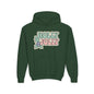 Girls Youth Hoodie — 'Holly Jolly' Pastel Christmas Holiday Sweatshirt