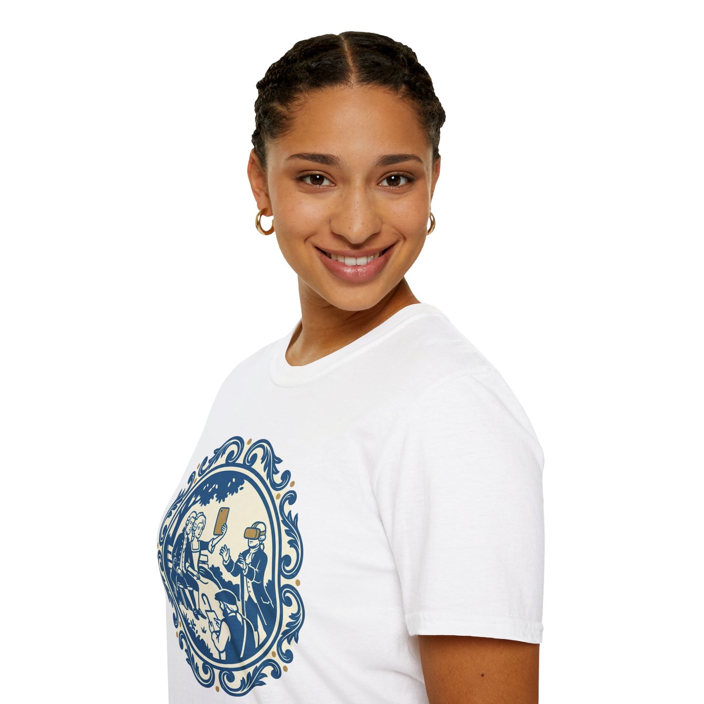 Vintage Blue Rococo Smartphone Toile -  T-Shirt