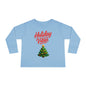 Holiday Vibes unisex Toddler Long Sleeve Tee – Cute Christmas Tree Kids Shirt