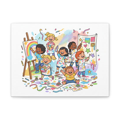 Kids Art Party Canvas — Colorful Children Painting Wall Art (free shipping)