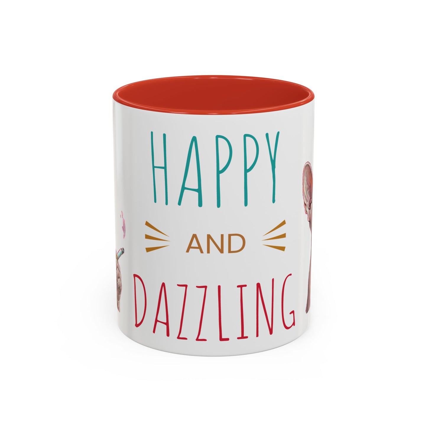 Happy and Dazzling smoking Cat Coffee Mug — Sphynx Cat Accent Mug (11/15oz) (free shipping)