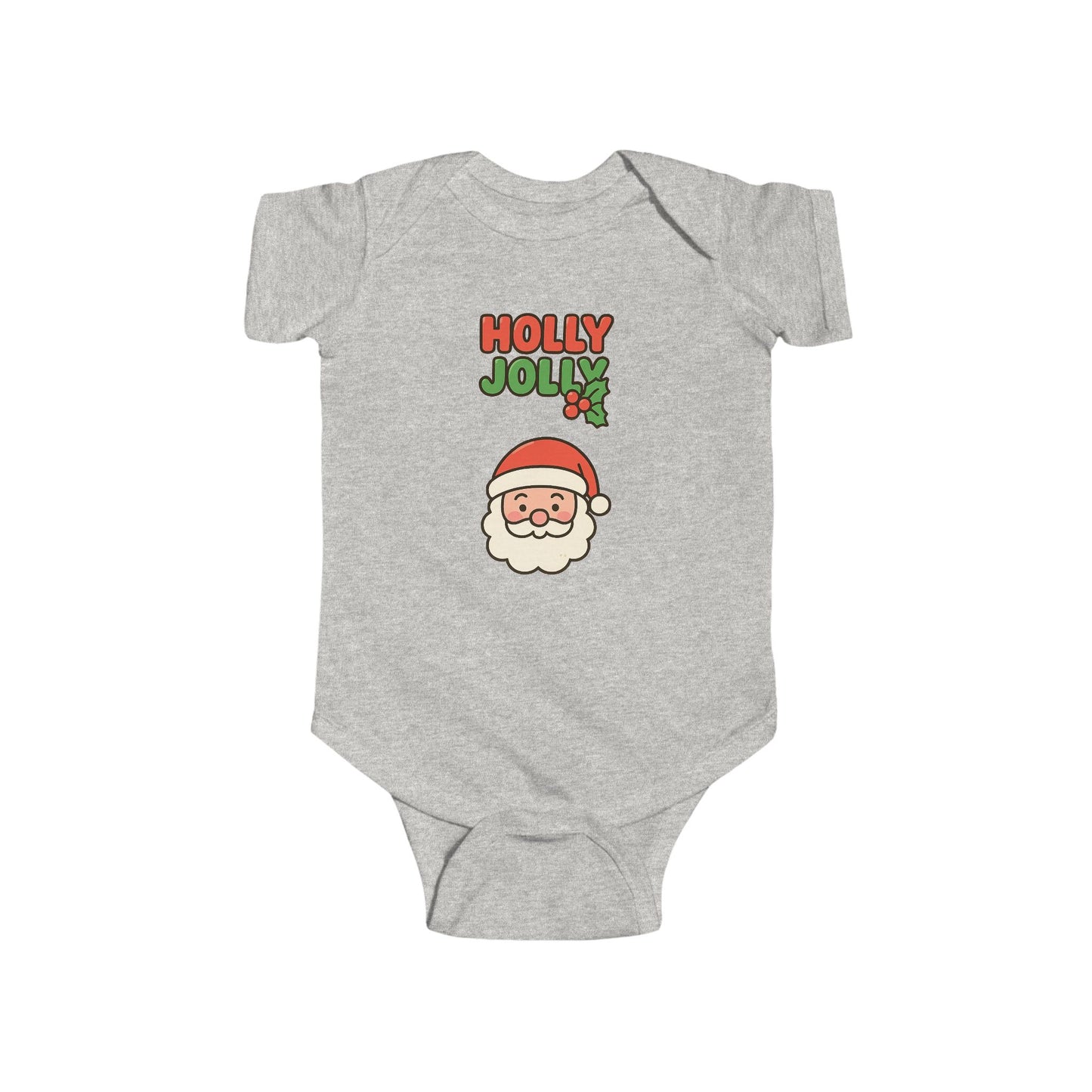 Baby Bodysuit - "Holly Jolly" Santa Christmas Onesie